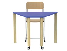 table-scolaire-origami-4-pieds-2roulettes-hetre