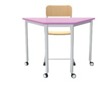 table-scolaire-origami-4-pieds-4roulettes-metal